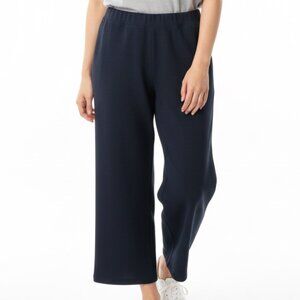 Eileen Fisher Stretch Knit Pull On Pants Black Large Italian Fabric